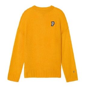 "PINK" Yellow Sweater